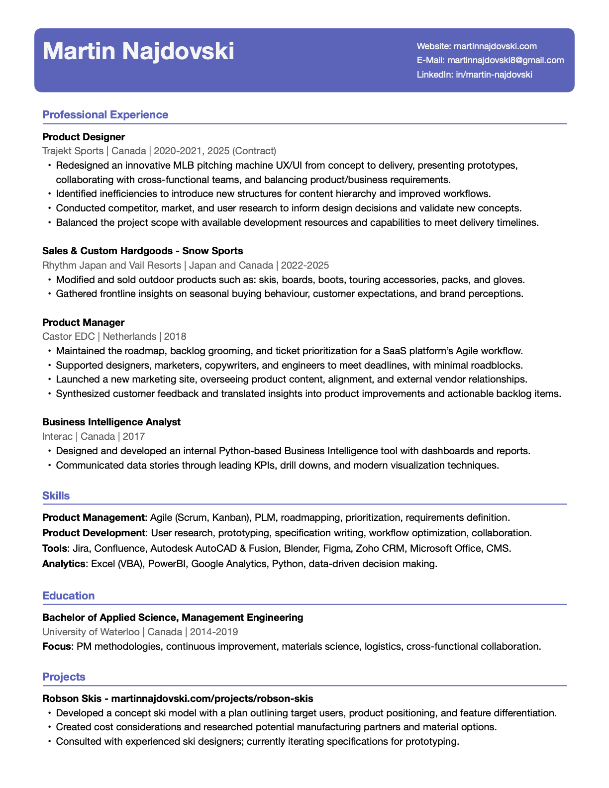 Resume preview
